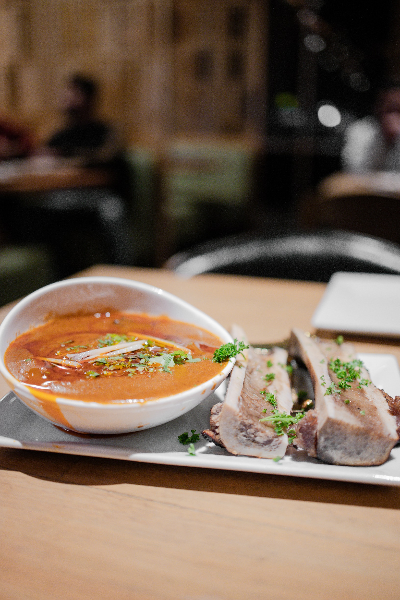 Paya with roasted bone marrow